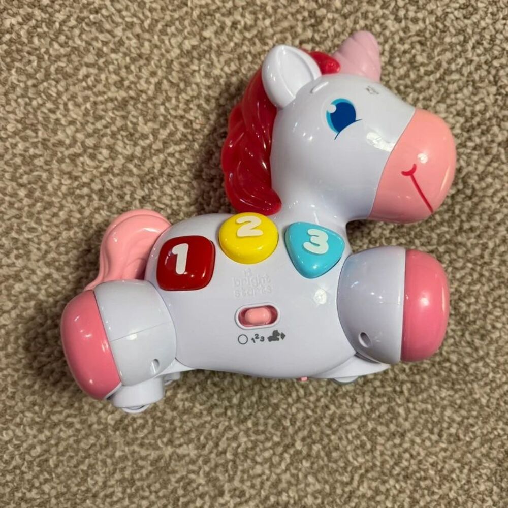 Bright Starts Rockin' Ranch Baby Pony Musical Crawl Toy Lights Sound